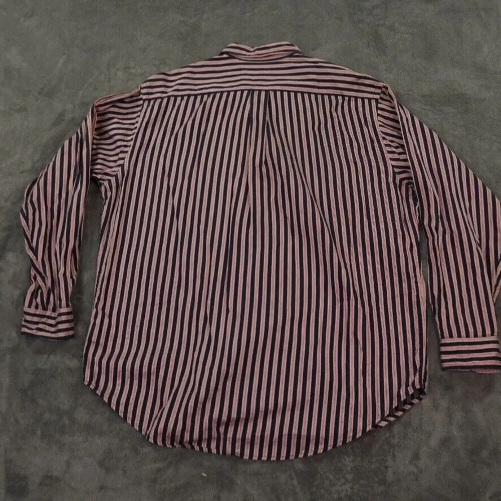 VTG Polo Jeans Co Ralph Lauren Shirt Mens Large Red‎ Black Stripes Flag Logo Hit